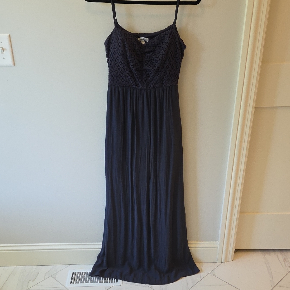 Speechless Dark Blue Lace Maxi Dress